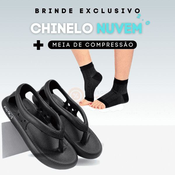 Chinelo Nuvem 2.0 - Confortável + Meia de Compressão De Brinde